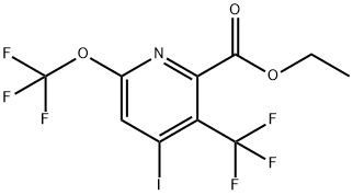 Ethyl 4-iodo-6-(trifluoromethoxy)-3-(trifluoromethyl)pyridine-2-carboxylate Structural