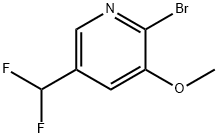 Pyridine, 2-bromo-5-(difluoromethyl)-3-methoxy- Structural