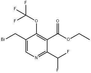 Ethyl 5-(bromomethyl)-2-(difluoromethyl)-4-(trifluoromethoxy)pyridine-3-carboxylate Structural