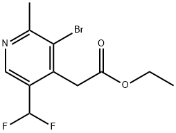 Ethyl 3-bromo-5-(difluoromethyl)-2-methylpyridine-4-acetate Structural