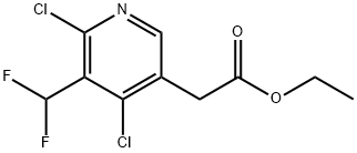 Ethyl 2,4-dichloro-3-(difluoromethyl)pyridine-5-acetate Structural