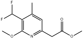Methyl 3-(difluoromethyl)-2-methoxy-4-methylpyridine-6-acetate Structural