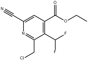 Ethyl 2-(chloromethyl)-6-cyano-3-(difluoromethyl)pyridine-4-carboxylate Structural