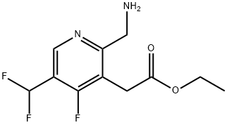 Ethyl 2-(aminomethyl)-5-(difluoromethyl)-4-fluoropyridine-3-acetate Structural
