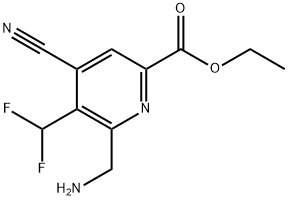Ethyl 2-(aminomethyl)-4-cyano-3-(difluoromethyl)pyridine-6-carboxylate Structural