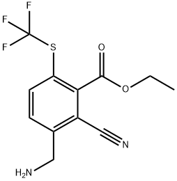 Ethyl 3-aminomethyl-2-cyano-6-(trifluoromethylthio)benzoate Structural