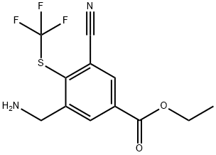 Ethyl 3-aminomethyl-5-cyano-4-(trifluoromethylthio)benzoate Structural