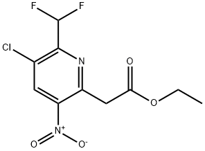 Ethyl 3-chloro-2-(difluoromethyl)-5-nitropyridine-6-acetate Structural
