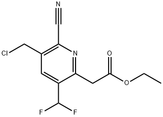 Ethyl 3-(chloromethyl)-2-cyano-5-(difluoromethyl)pyridine-6-acetate Structural
