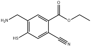 Ethyl 5-aminomethyl-2-cyano-4-mercaptobenzoate Structural