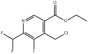 Ethyl 4-(chloromethyl)-2-(difluoromethyl)-3-iodopyridine-5-carboxylate Structural