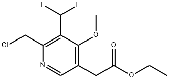 Ethyl 2-(chloromethyl)-3-(difluoromethyl)-4-methoxypyridine-5-acetate Structural