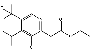 Ethyl 3-chloro-4-(difluoromethyl)-5-(trifluoromethyl)pyridine-2-acetate Structural