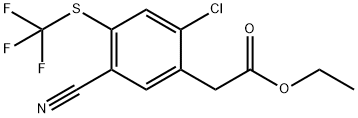 Ethyl 2-chloro-5-cyano-4-(trifluoromethylthio)phenylacetate Structural