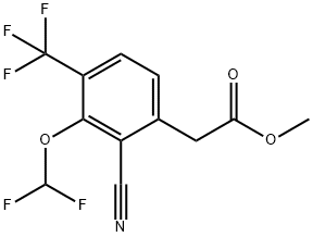 Methyl 2-cyano-3-difluoromethoxy-4-(trifluoromethyl)phenylacetate Structural