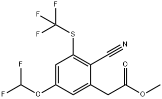 Methyl 2-cyano-5-difluoromethoxy-3-(trifluoromethylthio)phenylacetate Structural