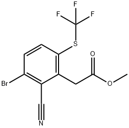 Methyl 3-bromo-2-cyano-6-(trifluoromethylthio)phenylacetate Structural