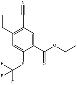 Ethyl 5-cyano-4-ethyl-2-(trifluoromethylthio)benzoate Structural