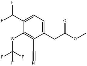 Methyl 2-cyano-4-difluoromethyl-3-(trifluoromethylthio)phenylacetate Structural
