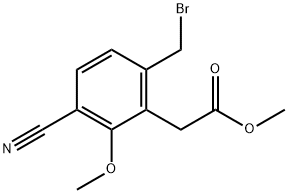 Methyl 6-bromomethyl-3-cyano-2-methoxyphenylacetate Structural