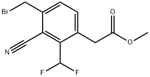 Methyl 4-bromomethyl-3-cyano-2-(difluoromethyl)phenylacetate Structural