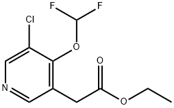 Ethyl 3-Chloro-4-(difluoromethoxy)pyridine-5-acetate Structural