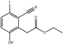 Ethyl 2-cyano-6-hydroxy-3-iodophenylacetate Structural