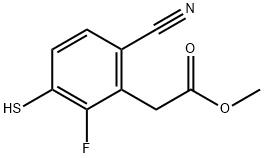 Methyl 6-cyano-2-fluoro-3-mercaptophenylacetate