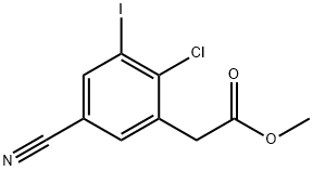 Methyl 2-chloro-5-cyano-3-iodophenylacetate Structural