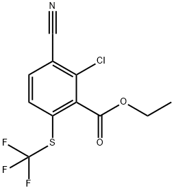 Ethyl 2-chloro-3-cyano-6-(trifluoromethylthio)benzoate Structural