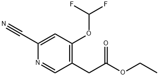 Ethyl 2-cyano-4-(difluoromethoxy)pyridine-5-acetate Structural