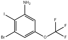 Benzenamine, 3-bromo-2-iodo-5-(trifluoromethoxy)- Structural