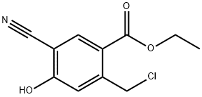 Benzoic acid, 2-(chloromethyl)-5-cyano-4-hydroxy-, ethyl ester Structural