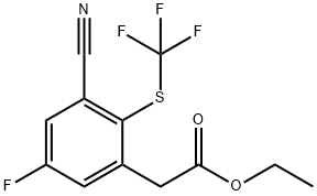 Ethyl 3-cyano-5-fluoro-2-(trifluoromethylthio)phenylacetate Structural
