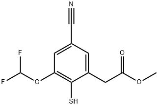 Methyl 5-cyano-3-difluoromethoxy-2-mercaptophenylacetate Structural