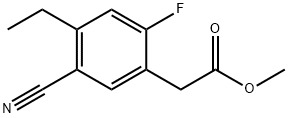 Methyl 5-cyano-2-fluoro-4-ethylphenylacetate Structural