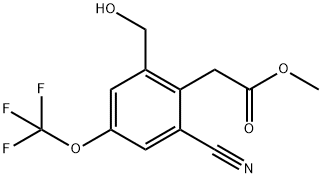 Methyl 2-cyano-6-hydroxymethyl-4-(trifluoromethoxy)phenylacetate Structural