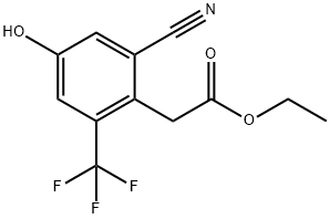 Ethyl 2-cyano-4-hydroxy-6-(trifluoromethyl)phenylacetate Structural