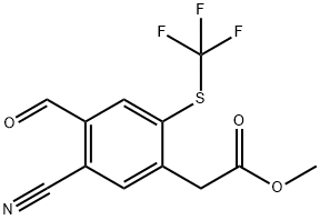 Methyl 5-cyano-4-formyl-2-(trifluoromethylthio)phenylacetate Structural