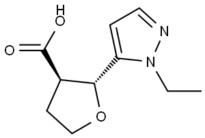 Rac-(2r,3r)-2-(1-ethyl-1h-pyrazol-5-yl)oxolane-3-carboxylic acid Structural