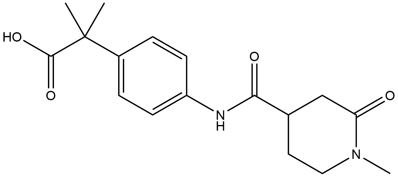 Benzeneacetic acid, α,α-dimethyl-4-[[(1-methyl-2-oxo-4-piperidinyl)carbonyl]amino]- Structural