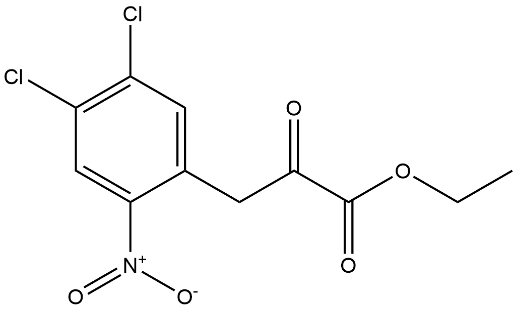 Benzenepropanoic acid, 4,5-dichloro-2-nitro-α-oxo-, ethyl ester Structural