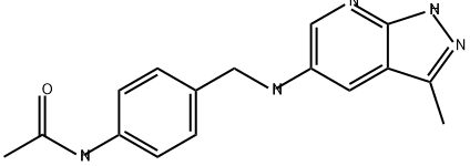 N-{4-[({3-methyl-1H-pyrazolo[3,4-b]pyridin-5-yl}amino)methyl]phenyl}acetamide Structural