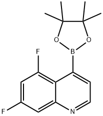 Quinoline, 5,7-difluoro-4-(4,4,5,5-tetramethyl-1,3,2-dioxaborolan-2-yl)- Structural