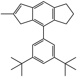s-Indacene, 4-[3,5-bis(1,1-dimethylethyl)phenyl]-1,2,3,5-tetrahydro-6-methyl- Structural