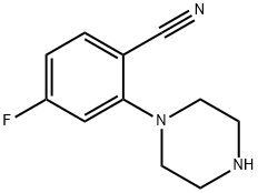 Benzonitrile, 4-fluoro-2-(1-piperazinyl)- Structural