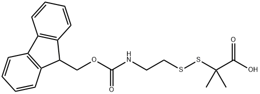 Propanoic acid, 2-[[2-[[(9H-fluoren-9-ylmethoxy)carbonyl]amino]ethyl]dithio]-2-methyl- Structural