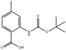 Benzoic acid, 2-[[(1,1-dimethylethoxy)carbonyl]amino]-4-methyl- Structural