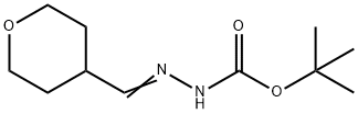 Hydrazinecarboxylic acid, 2-[(tetrahydro-2H-pyran-4-yl)methylene]-, 1,1-dimethylethyl ester Structural