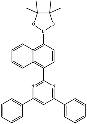 Pyrimidine, 4,6-diphenyl-2-[4-(4,4,5,5-tetramethyl-1,3,2-dioxaborolan-2-yl)-1-naphthalenyl]- Structural